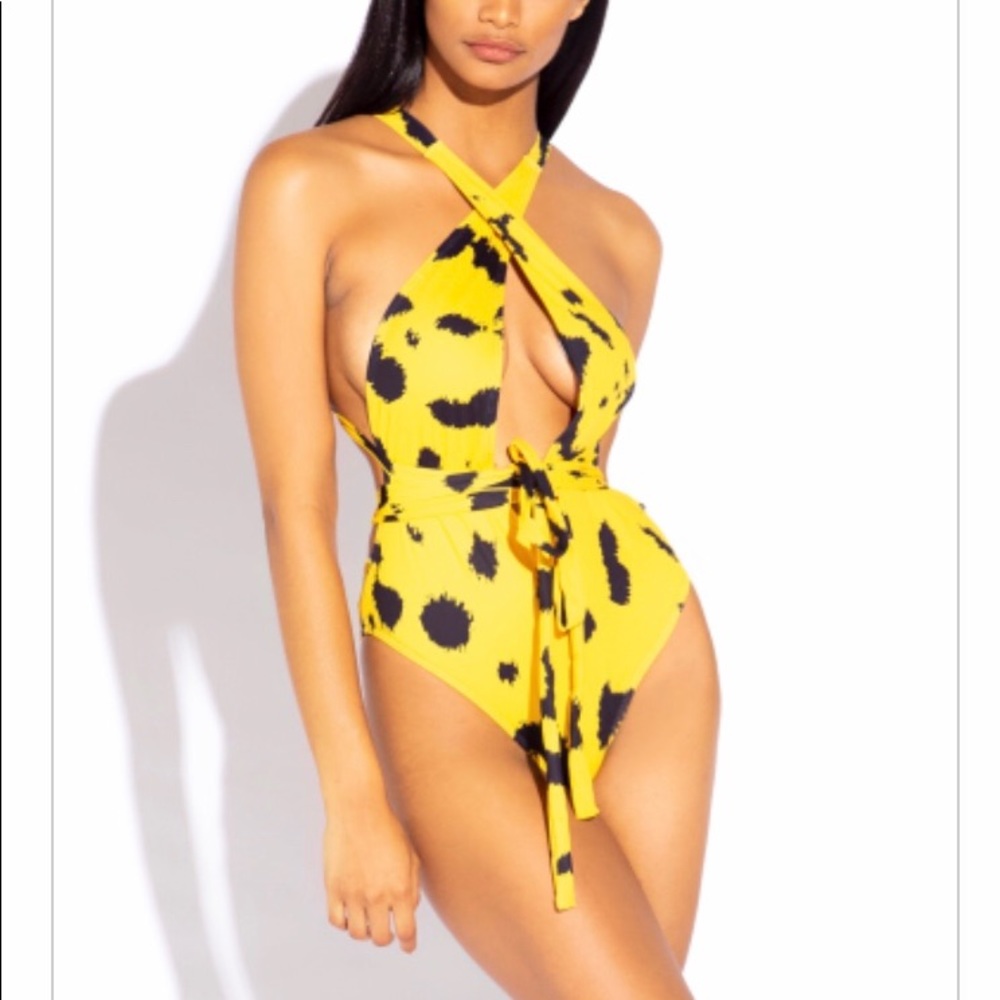 Matte Collection yellow swimsuit